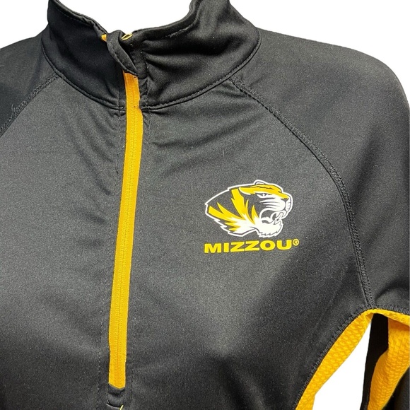 Colosseum Pullover S Black Yellow Quarter Zip HiLo Hem Mizzou Tigers Sporty - Picture 2 of 9